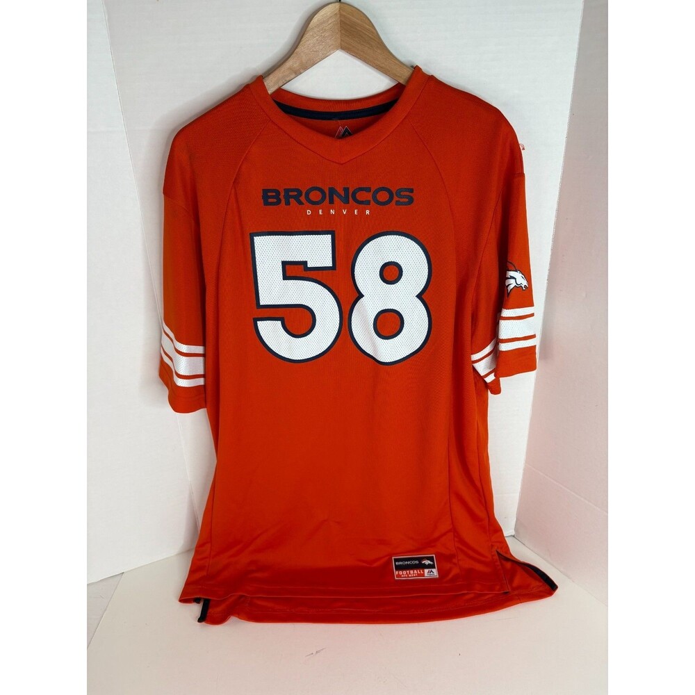NEW Von Miller Denver Broncos Jersey, Large, Orange, Majestic, NWT MSRP $60